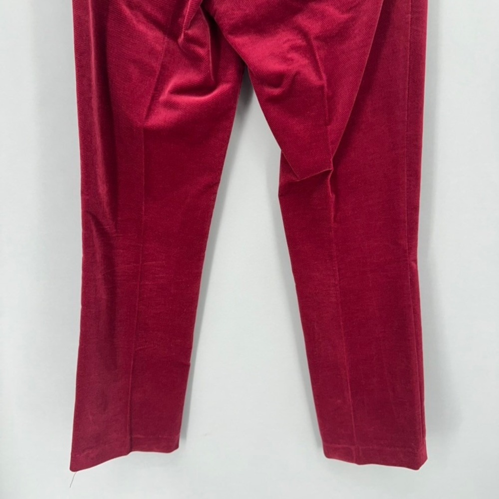 Zadig & Voltaire Pesto Velvet Pants Womens Size S Red Straight Leg‎ Party Glam - Picture 5 of 12